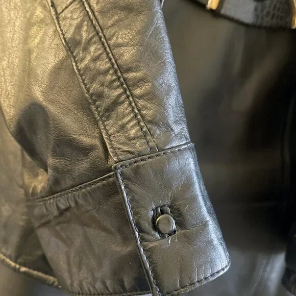 COPY - Black Lambskin Leather Shirt/Jacket fitted shacket by Wilson Leather - Picture 9 of 13